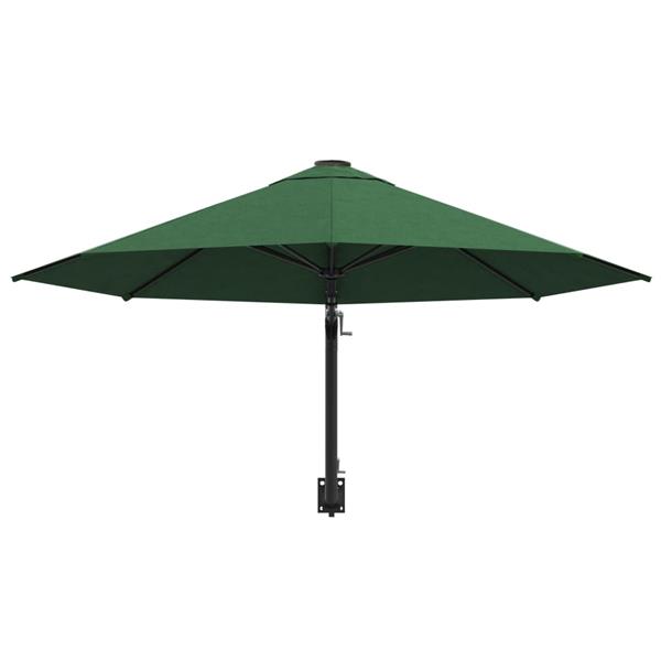 Grote foto vidaxl wandparasol met metalen paal 300 cm groen tuin en terras overige tuin en terras