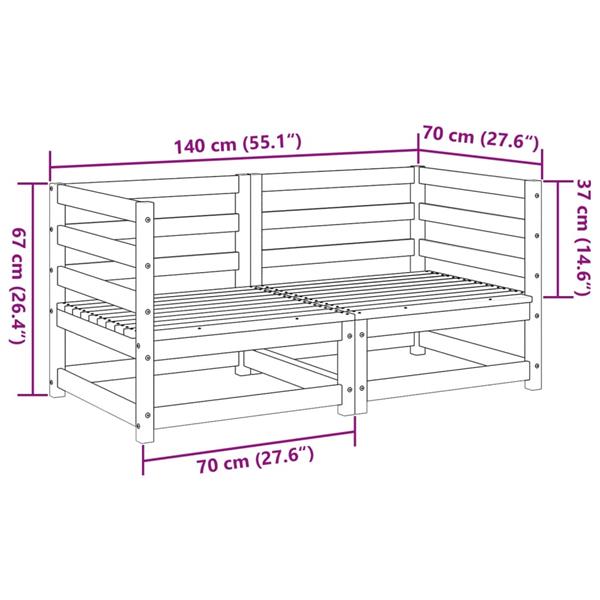 Grote foto vidaxl 2 delige loungeset massief grenenhout tuin en terras tuinmeubelen