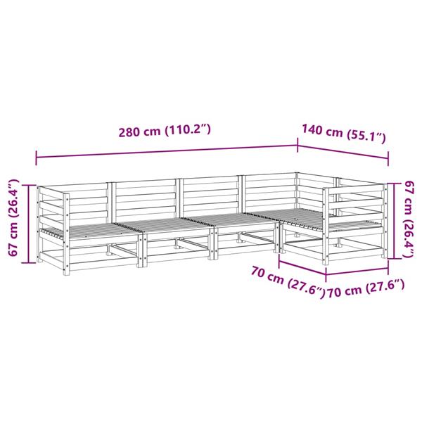 Grote foto vidaxl 5 delige loungeset ge mpregneerd grenenhout tuin en terras tuinmeubelen