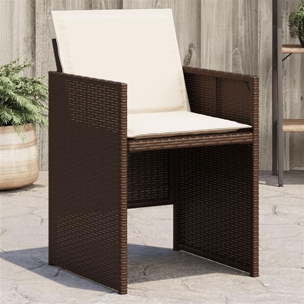 Grote foto vidaxl tuinstoelen 4 st met kussens poly rattan bruin tuin en terras tuinmeubelen