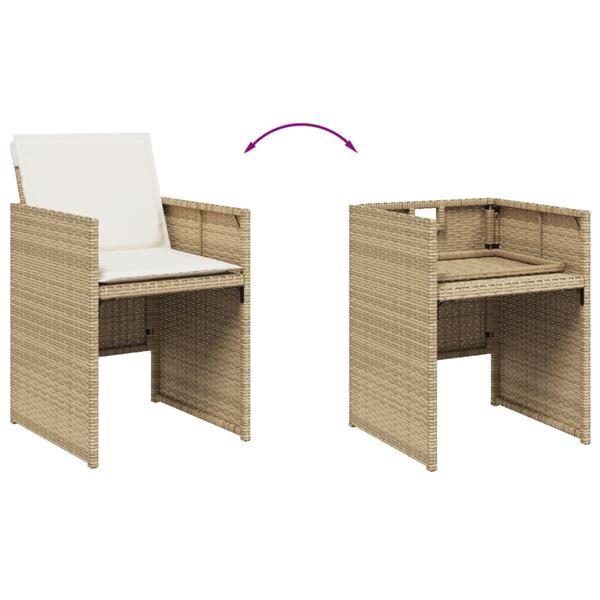 Grote foto vidaxl tuinstoelen 4 st met kussens poly rattan beige tuin en terras tuinmeubelen