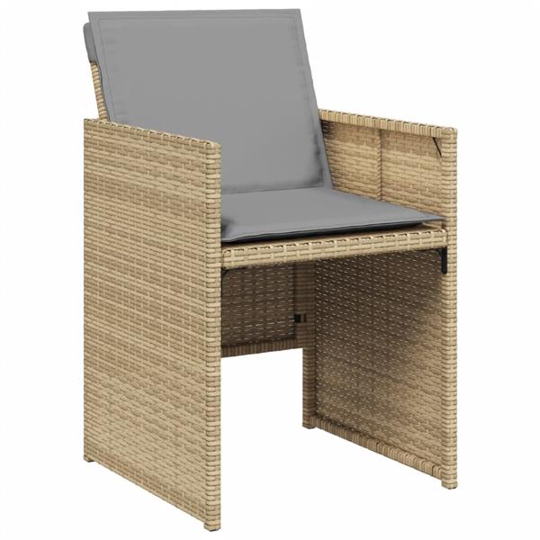 Grote foto vidaxl tuinstoelen 4 st met kussens poly rattan gemengd beige tuin en terras tuinmeubelen