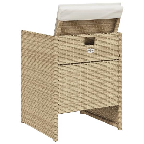 Grote foto vidaxl tuinstoelen 4 st met kussens poly rattan beige tuin en terras tuinmeubelen