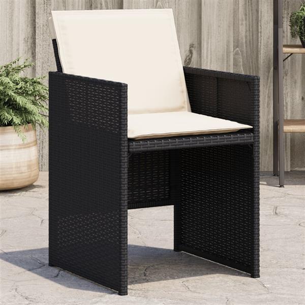 Grote foto vidaxl tuinstoelen 4 st met kussens poly rattan zwart tuin en terras tuinmeubelen