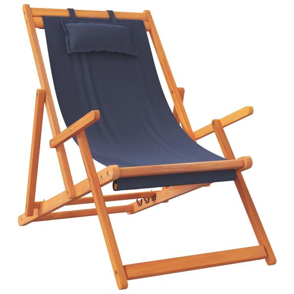 Grote foto vidaxl strandstoelen 2 st inklapbaar stof blauw tuin en terras tuinmeubelen