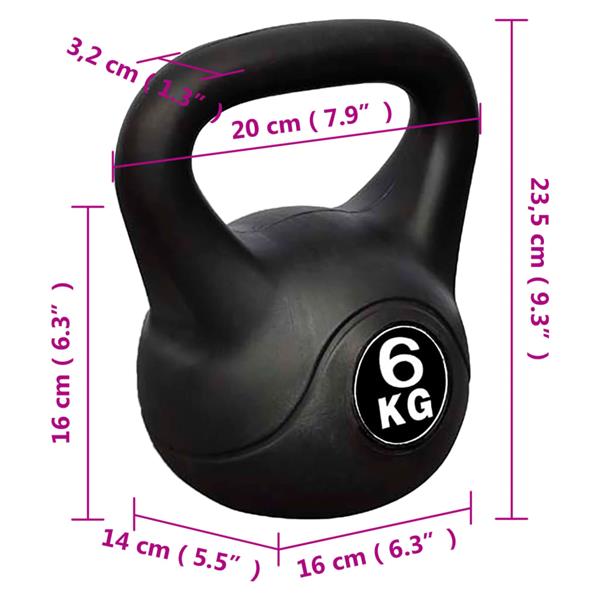 Grote foto vidaxl kettlebell 6 kg sport en fitness fitness