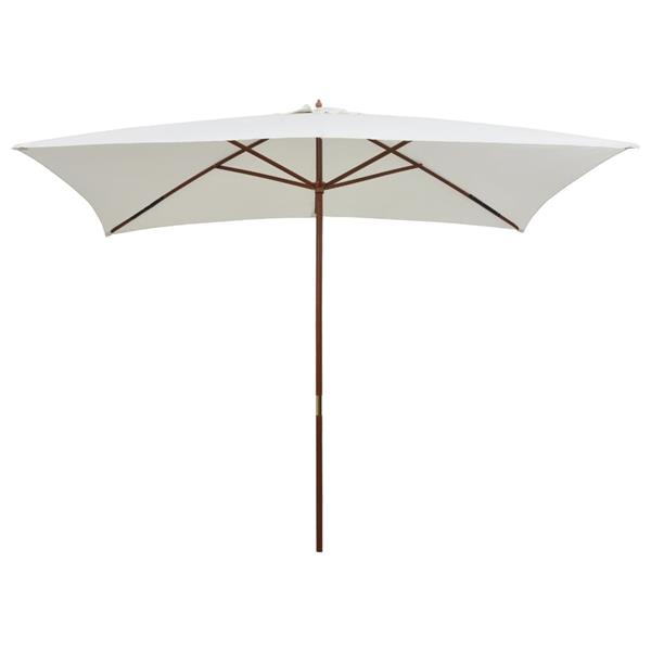 Grote foto vidaxl parasol met houten paal 200x300 cm cr mewit tuin en terras overige tuin en terras