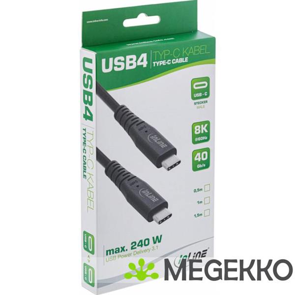 Grote foto inline 35901i usb kabel 1 m usb4 gen 3x2 usb c zwart computers en software overige computers en software