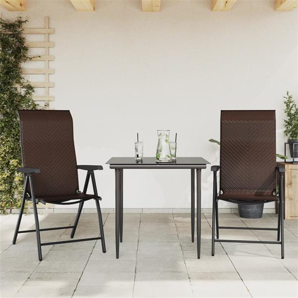 Grote foto vidaxl tuinstoelen 2 st inklapbaar poly rattan bruin tuin en terras tuinmeubelen