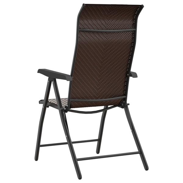 Grote foto vidaxl tuinstoelen 2 st inklapbaar poly rattan bruin tuin en terras tuinmeubelen