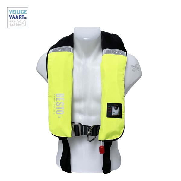 Grote foto besto pro 300n automatisch reddingsvest geel zwart watersport en boten watersportkleding