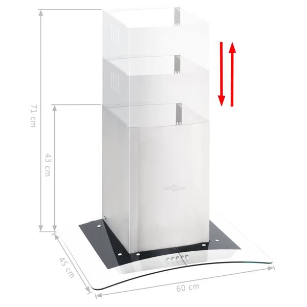 Grote foto vidaxl wandafzuigkap 756 m u led 60 cm roestvrij staal witgoed en apparatuur keukenmachines