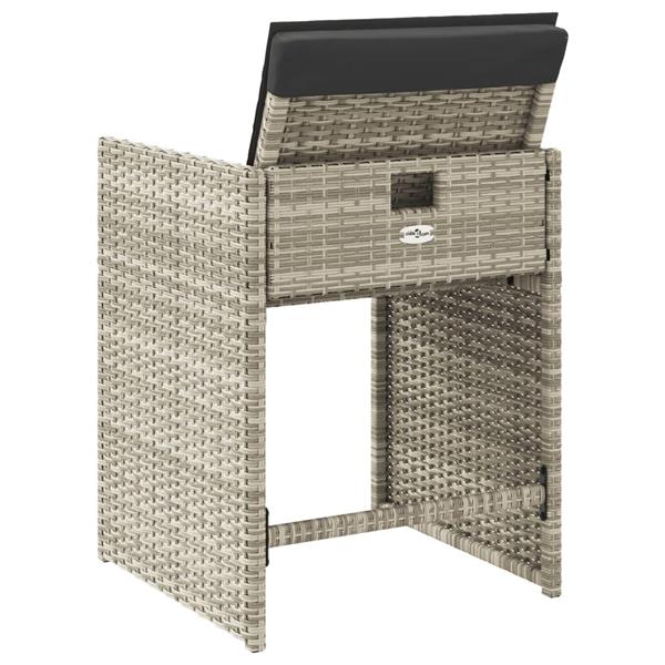 Grote foto vidaxl tuinstoelen 4 st met kussens poly rattan lichtgrijs tuin en terras tuinmeubelen