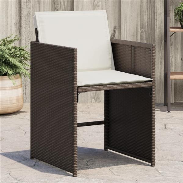 Grote foto vidaxl tuinstoelen 4 st met kussens poly rattan bruin tuin en terras tuinmeubelen