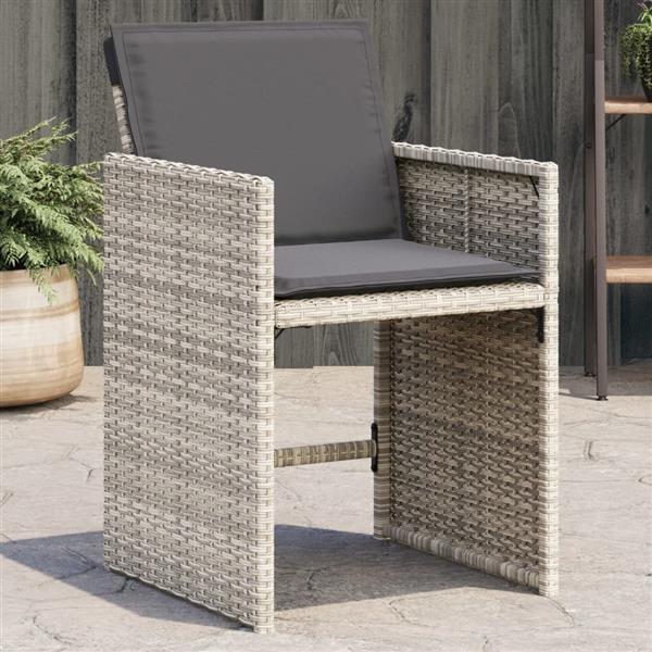 Grote foto vidaxl tuinstoelen 4 st met kussens poly rattan lichtgrijs tuin en terras tuinmeubelen