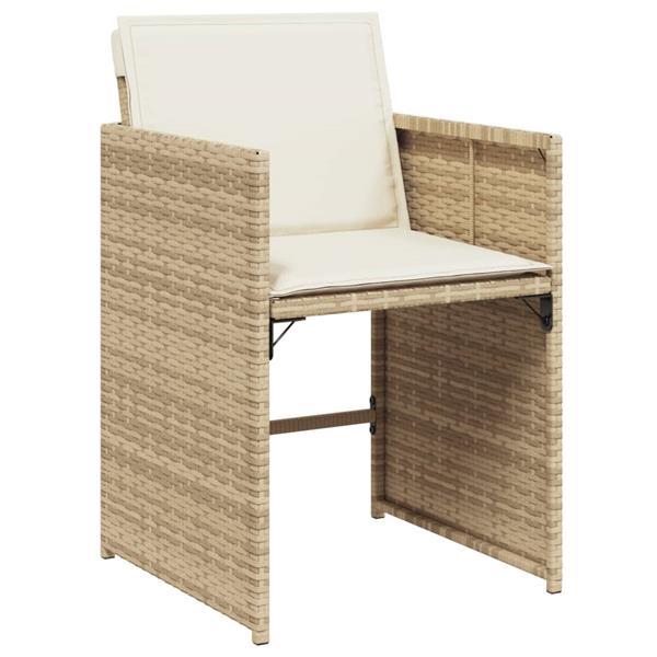 Grote foto vidaxl tuinstoelen 4 st met kussens poly rattan beige tuin en terras tuinmeubelen