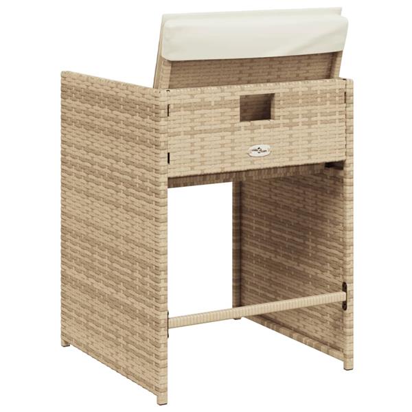 Grote foto vidaxl tuinstoelen 4 st met kussens poly rattan beige tuin en terras tuinmeubelen