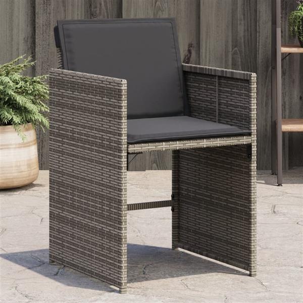 Grote foto vidaxl tuinstoelen 4 st met kussens poly rattan grijs tuin en terras tuinmeubelen