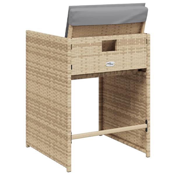 Grote foto vidaxl tuinstoelen 4 st met kussens poly rattan gemengd beige tuin en terras tuinmeubelen