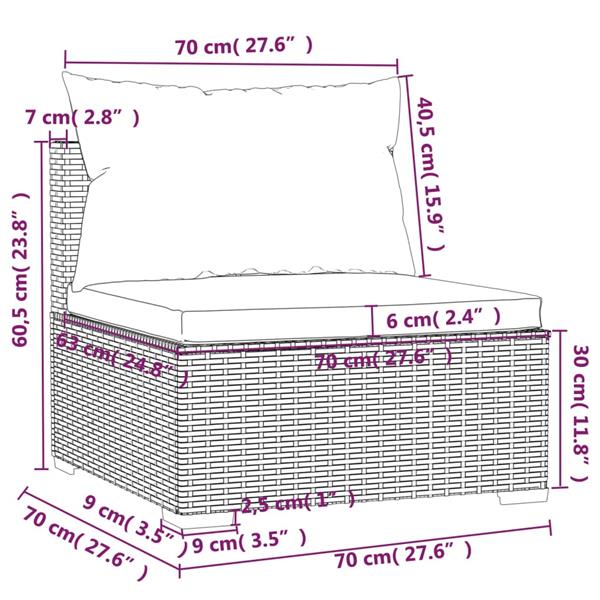 Grote foto vidaxl 4 delige loungeset met kussens poly rattan zwart tuin en terras tuinmeubelen