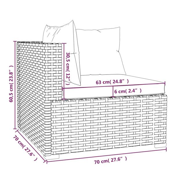 Grote foto vidaxl 4 delige loungeset met kussens poly rattan zwart tuin en terras tuinmeubelen