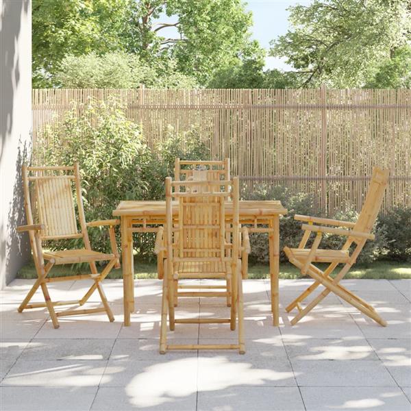 Grote foto vidaxl tuinstoelen 4 st inklapbaar 53x66x99 bamboe tuin en terras tuinmeubelen