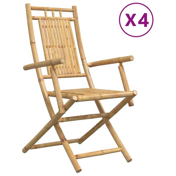 Grote foto vidaxl tuinstoelen 4 st inklapbaar 53x66x99 bamboe tuin en terras tuinmeubelen