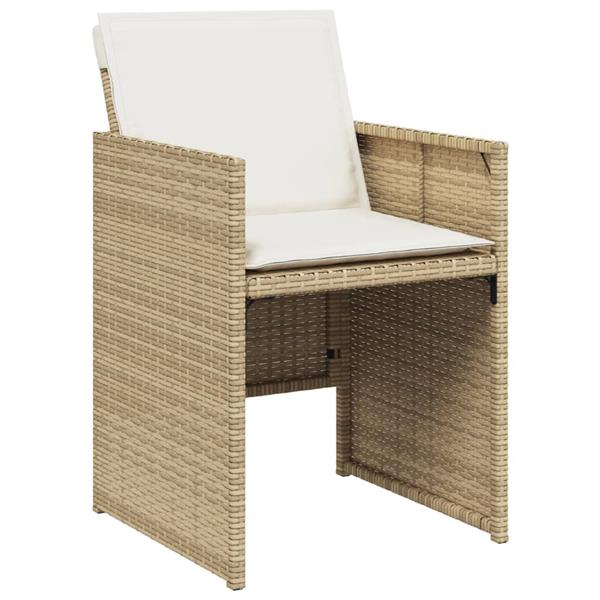 Grote foto vidaxl 5 delige tuinset met kussens poly rattan beige tuin en terras tuinmeubelen