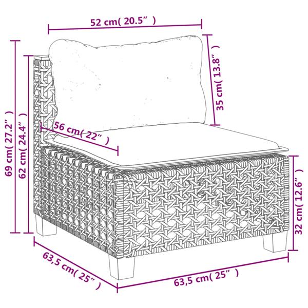 Grote foto vidaxl 5 delige loungeset met kussens poly rattan zwart tuin en terras tuinmeubelen