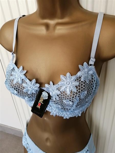 Grote foto elegante zachtblauwe bh slip voor d cups kleding dames ondergoed en lingerie