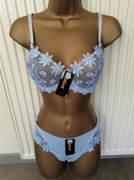 Grote foto elegante zachtblauwe bh slip voor d cups kleding dames ondergoed en lingerie