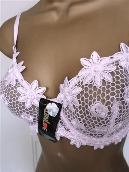 Grote foto chique zachtroze bh met slip voor d cups kleding dames ondergoed en lingerie