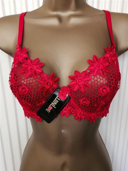 Grote foto prachtige doorzichtige rode bh voor d cups kleding dames ondergoed en lingerie