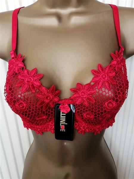 Grote foto prachtige doorzichtige rode bh voor d cups kleding dames ondergoed en lingerie