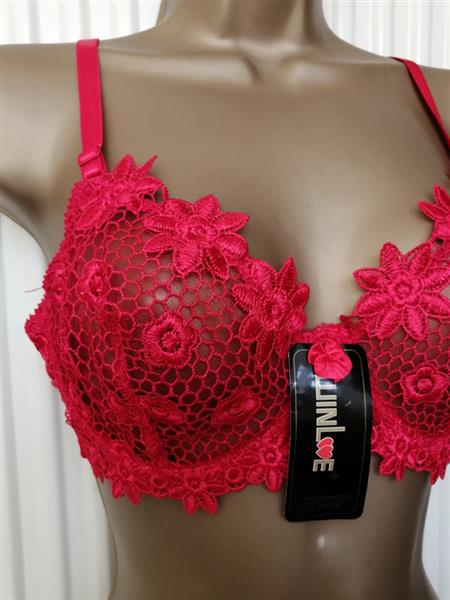 Grote foto prachtige doorzichtige rode bh voor d cups kleding dames ondergoed en lingerie