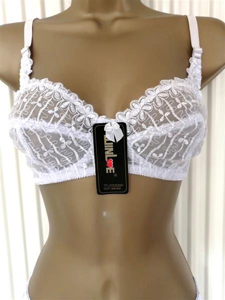 Grote foto witte doorzichtige bh zonder beugel met slip kleding dames ondergoed en lingerie