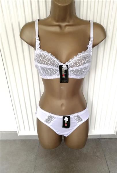 Grote foto witte doorzichtige bh zonder beugel met slip kleding dames ondergoed en lingerie