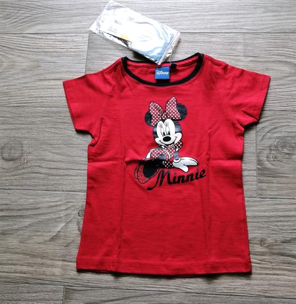 Grote foto rood t shirt van minnie mouse met fijne glitter kinderen en baby maat 104