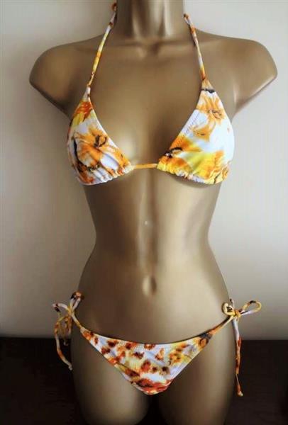 Grote foto witte bikini met print in warme kleuren yamamay kleding dames badmode en zwemkleding