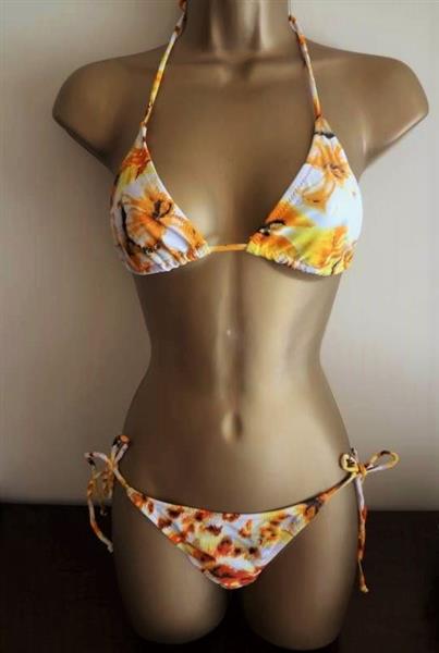 Grote foto witte bikini met print in warme kleuren yamamay kleding dames badmode en zwemkleding