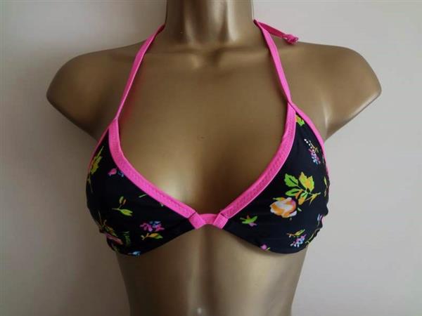 Grote foto zwarte bikini met fuchsia en ruches yamamay kleding dames badmode en zwemkleding