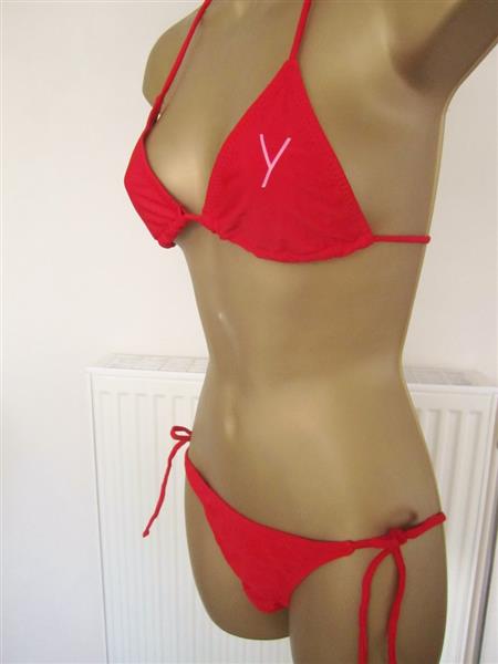 Grote foto mooie rode bikini met koordjes yamamay kleding dames badmode en zwemkleding