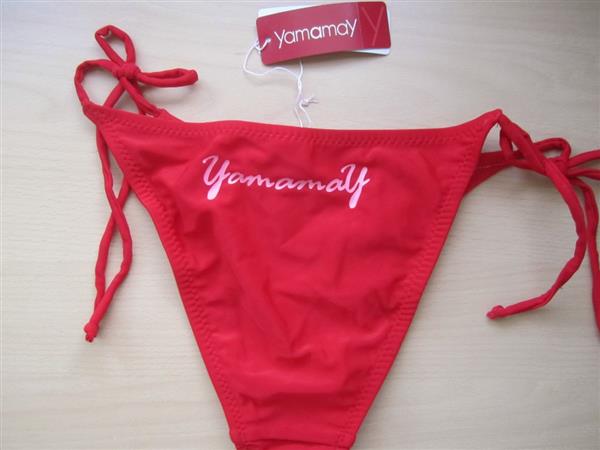 Grote foto mooie rode bikini met koordjes yamamay kleding dames badmode en zwemkleding