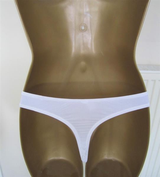 Grote foto set van 3 microfiber strings nude wit en zwart kleding dames ondergoed en lingerie