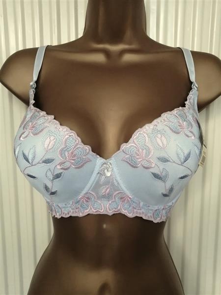 Grote foto chique zachtblauwe voorgevormde bh voor d cups kleding dames ondergoed en lingerie