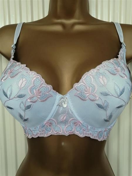 Grote foto chique zachtblauwe voorgevormde bh voor d cups kleding dames ondergoed en lingerie