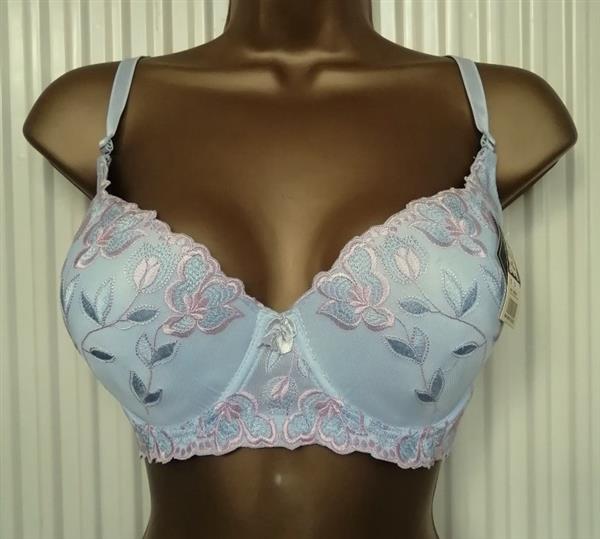 Grote foto chique zachtblauwe voorgevormde bh voor d cups kleding dames ondergoed en lingerie