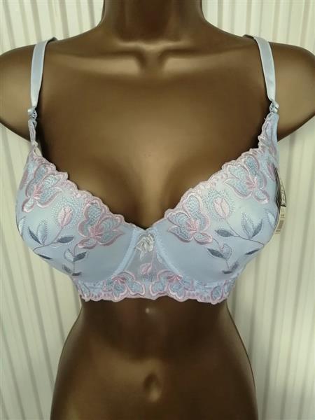 Grote foto chique zachtblauwe voorgevormde bh voor d cups kleding dames ondergoed en lingerie