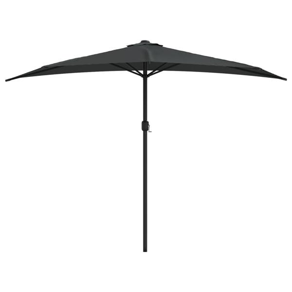 Grote foto vidaxl balkonparasol half met aluminium paal 300x155 cm antraciet tuin en terras overige tuin en terras