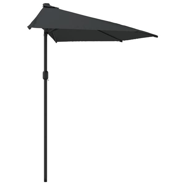 Grote foto vidaxl balkonparasol half met aluminium paal 300x155 cm antraciet tuin en terras overige tuin en terras